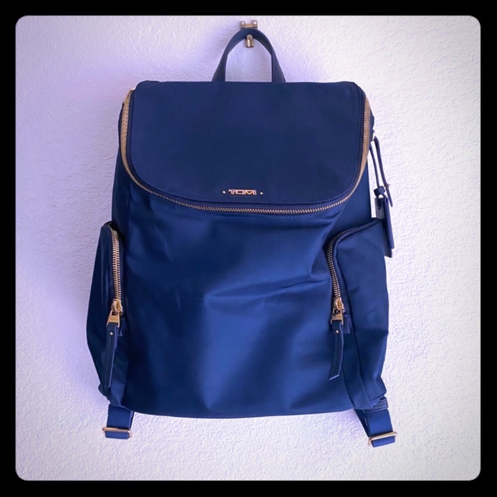 TUMI voyageur lexa zip flap backpack in ocean blue